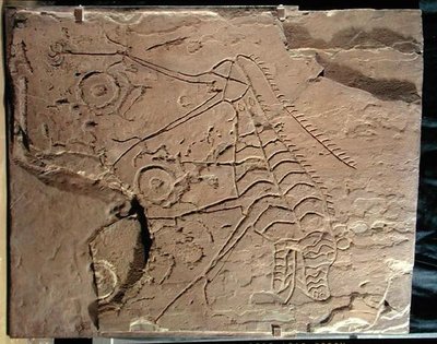 Slab decorated with a fabulous beast, from Southern Siberia, 2nd millennium BC by Okuniev Okuniev